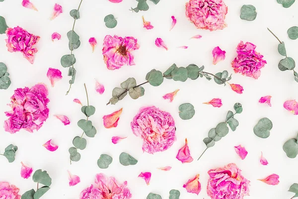 Pembe güller ve yaprakları