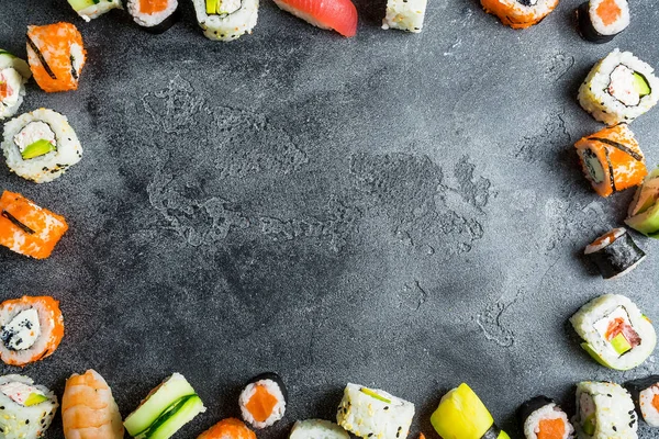 Delicious sushi rolls — Stock Photo, Image