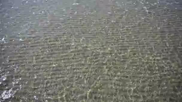 Το νερό στο παρασκήνιο της θάλασσας και της άμμου. Φυσική υφή — Αρχείο Βίντεο
