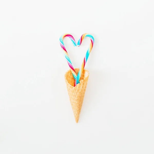 Cone with candy canes — Stock Photo, Image