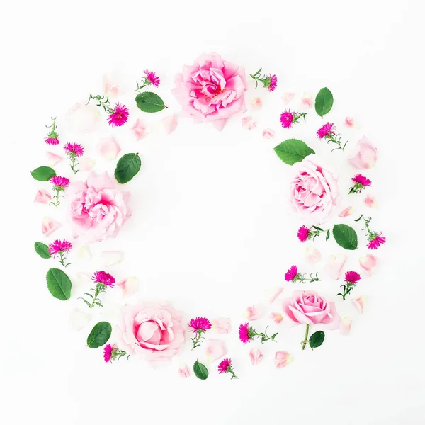 Dekoration Zartrosa Blüten Auf Weißem Hintergrund — Stockfoto