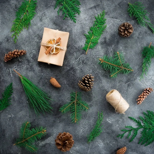 冬の枝のクリスマス背景 — ストック写真