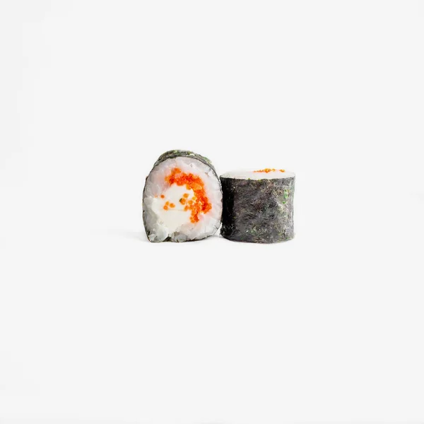 Utsökt Sushi Rullar Vit Bakgrund Japansk Mat — Stockfoto