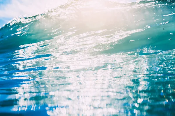 Mavi Dalga Okyanusu Güneş Işığı Bokeh Arka Plan — Stok fotoğraf