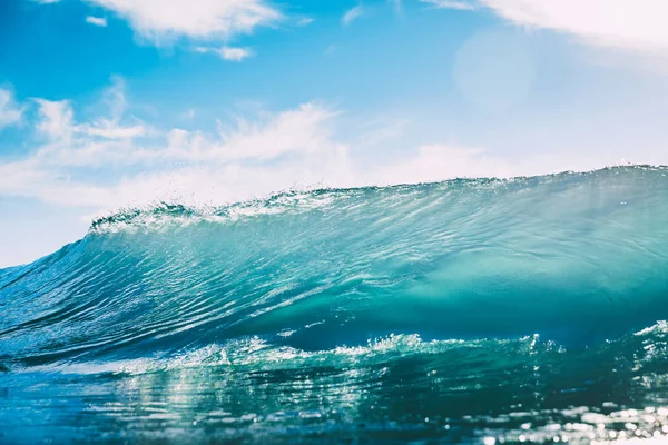 Onde Bleue Dans Océan Lumière Claire Onde Soleil — Photo