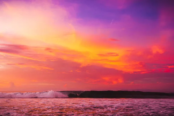 Bright Sunset Sunrise Ocean Landscape Warm Sunset Sunrise Colors — Stock Photo, Image