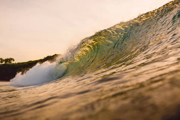 Wave Barel Oceánu Východ Nebo Západ Slunce Vlna — Stock fotografie