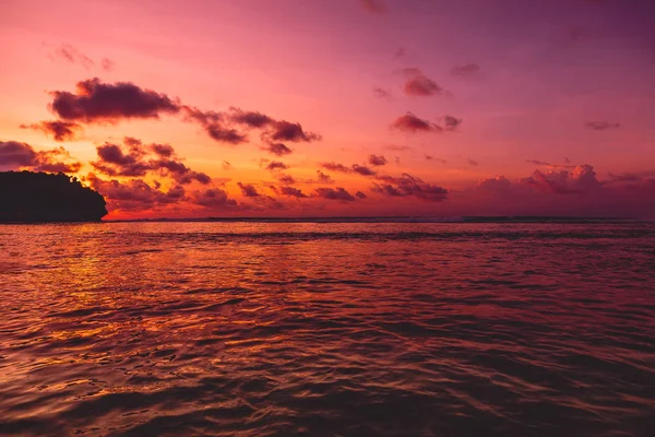 Foto Bel Paesaggio Marino Con Nuvole Sfondo Tramonto — Foto Stock