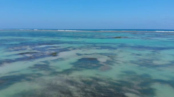 熱帯のターコイズブルーの海と青い空 空中ビュー トップビュー — ストック動画