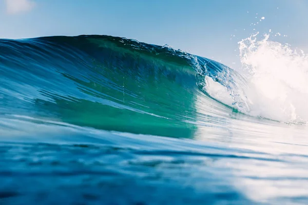 Modrá Křišťálová Vlna Oceánu Breaking Wave Sun Light — Stock fotografie