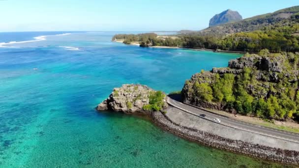 毛里求斯岛上的Maconde点 空中景观 — 图库视频影像