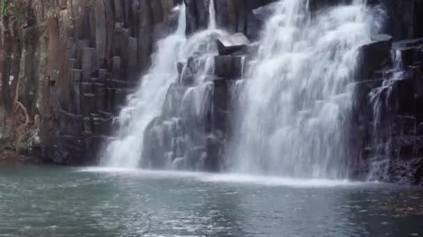 Erstaunliche Rochester Fällt Mit Felsen Wasserfall Mauritius — Stockvideo