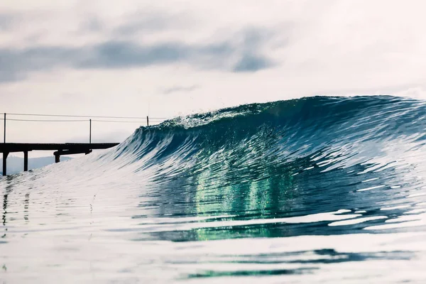 Oceán Ideální Vlna Oceánu Breaking Blue Waves — Stock fotografie