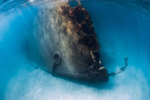 Telamon Wreck Ship Underwater Blue Ocean Arrecife Lanzarote — Stock Photo, Image