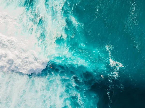 Blaue Welle Mit Schaum Ozean Luftaufnahme Von Fasswellen Ansicht Von — Stockfoto