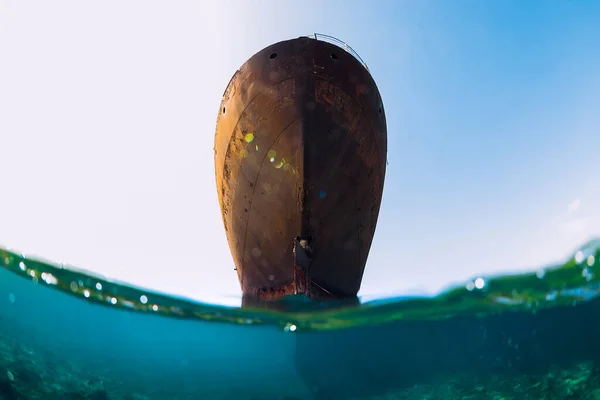 Корабль Обломки Телемона Голубом Океане Арресифе Лансароте — стоковое фото