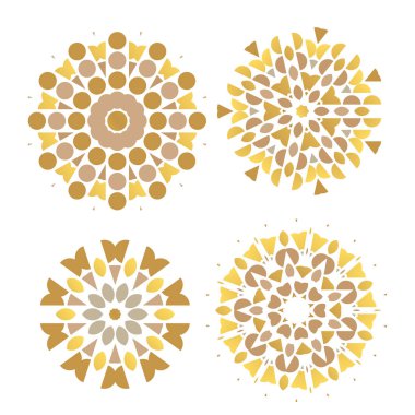 tasarım öğeleri kümesi. Stilize çiçekler, mandala.