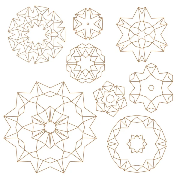 Conjunto de elementos para el diseño. Flores estilizadas, mandala . — Vector de stock