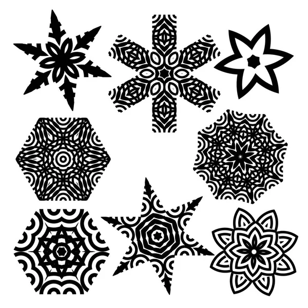 A design elemek halmaza. stilizált csillag, mandala. — Stock Vector