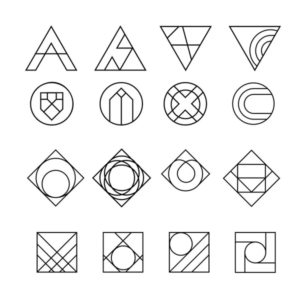 şeklin içindeki satırları farklı kombinasyonları ile geometrik soyut kontur şekiller.