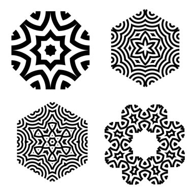 mandala vektör öğeleri kümesi.