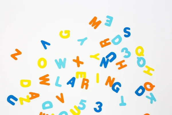 Colorful letters on white background, learning or study concept — 스톡 사진