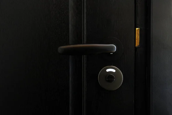 Modern Black Wooden Door Background Texture Modern Design Front View — Stock Photo, Image