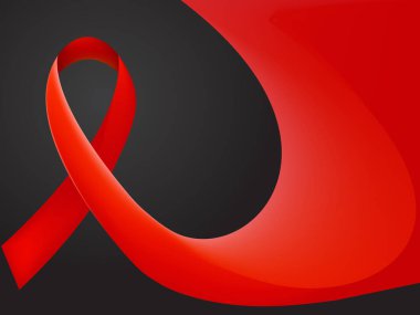 Dünya AIDS günü kavramı AIDS bilinçlendirme beyaz zemin üzerine kırmızı kurdele ile.