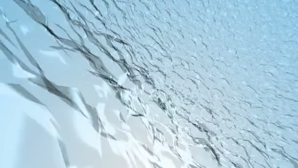 크리스탈 물 표면 현실적인 애니메이션. 추상적인 배경. — 비디오