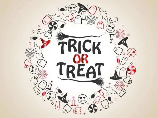 Şeker ya da numara Cadılar Bayramı Kırmızı ve siyah öğeleri eski arka plan üzerinde. Vektör çizim Eps 10.