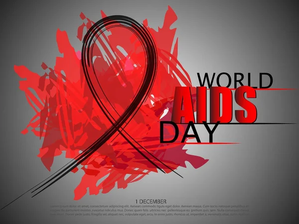 Ruban de brosse abstrait de la Journée mondiale du sida. Illustration vectorielle . — Image vectorielle