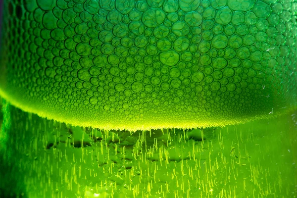 Bira yeşil glas kabarcıkları.