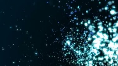 Mavi sparkles koyu arka plan üzerinde uçan.