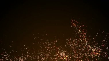 Koyu arka plan üzerinde uçan altın parıldıyor.