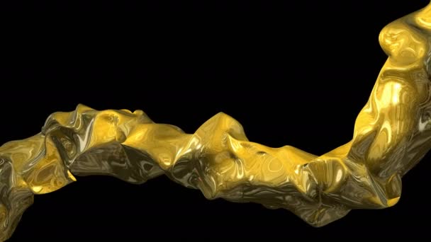 Gold Liquid Texture Dark Background — Stock Video