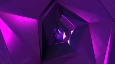 Menekşe geometrik tünel animasyon ışık yansıması ile.