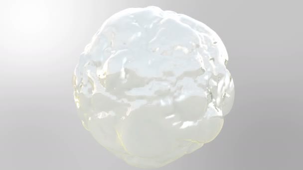 Абстрактна Анімація Білої Рідкої Текстури Золотим Відображенням Білому Тлі Циклічність — стокове відео