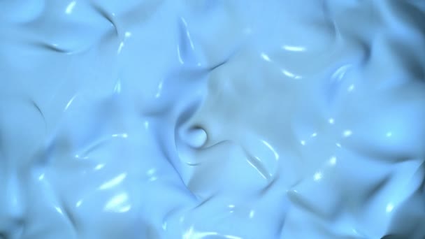 Realistic Blue Pastel Liquid Silk Milk Flowing Animation Looping Footage — Stock Video