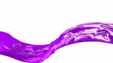 Sıvı renk metal dalga beyaz arka plan üzerinde izole. 6 farklı renk kombinasyonu kümesi. Döngü animasyon.