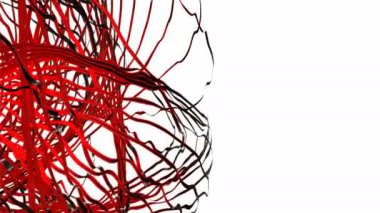 Kaotik soyut renkli çizgili beyaz arka plan üzerinde izole. 5 farklı renk kümesi. Döngü animasyon.