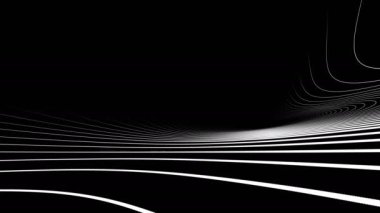 Siyah ve beyaz soyut dalga çizgi animasyon.