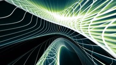 Yeşil neon soyut satırlarda koyu arka plan.