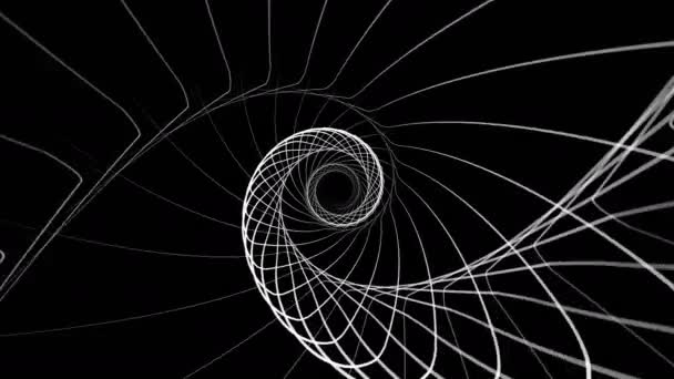 Animación Líneas Onda Abstracta Blanco Negro — Vídeo de stock