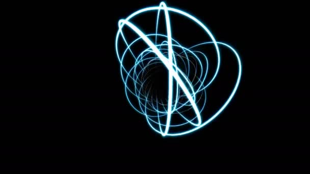 Astratto Neon Blu Linee Animazione Effetto Movimento Sfondo Scuro — Video Stock