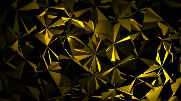 Золотая Абстрактная Геометрическая Текстура Треугольника Бесшовный Цикл — стоковое видео
