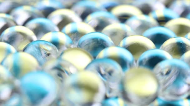 Blue Yellow Water Gel Balls Can Used Both Advertising Cosmetics — Stock Video