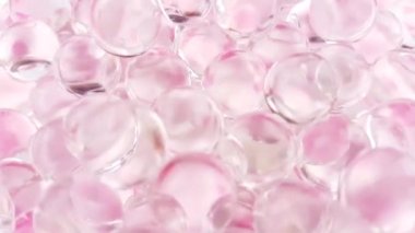 Pembe pastel su jel topları. Reklam veya kozmetik ve ilaç için kullanılabilir. Sorunsuz döngü.