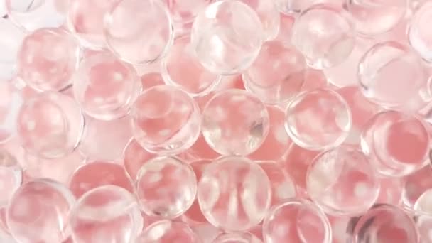 Bolas Gel Água Pastel Rosa Pode Ser Usado Para Publicidade — Vídeo de Stock