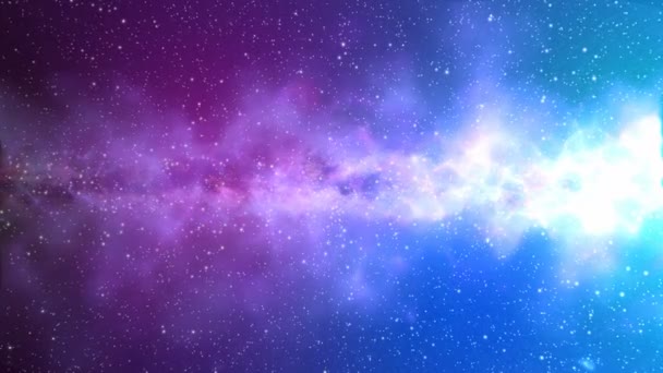 Animación Del Espacio Con Estrellas Polvo Colores Púrpura Azul — Vídeos de Stock
