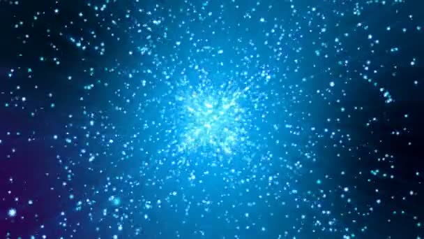 Des paillettes bleues éclatent. Animation abstraite .